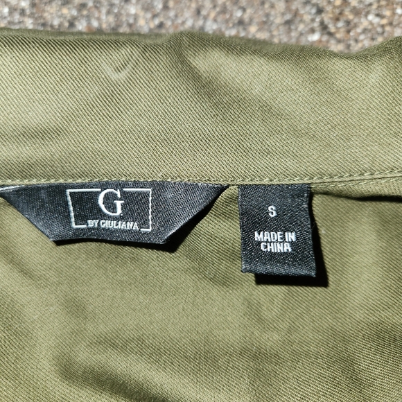 G by Giuliana Utility Jacket Olive Size S Soft Tencel Blend Zip Front Comfort - Picture 8 of 13